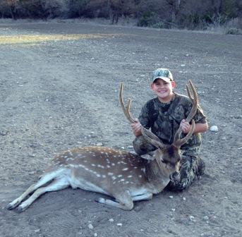 Young Hunter w/ Axis Buck